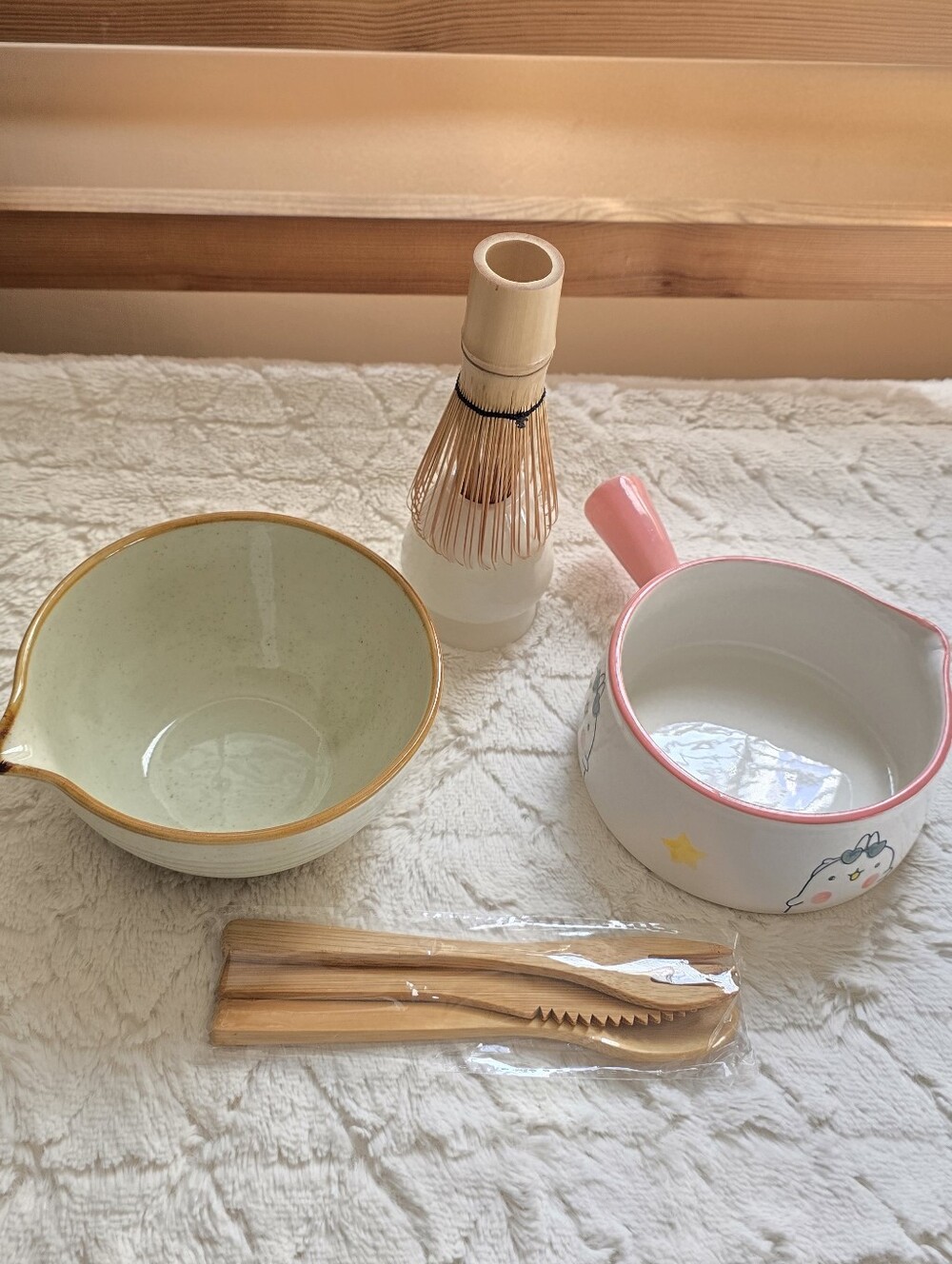 Matcha Bowl Set of 2 with Bamboo Whisk + Free New Bamboo Utensils